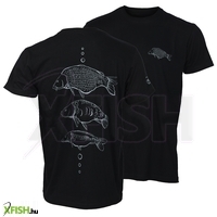 Giants Fishing Három Ponty Mintás Horgász Póló Fekete Xl