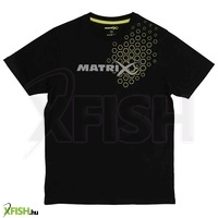 Matrix Hex Print T Shirt Horgász Póló Fekete L