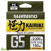 Shimano Line Kairiki G5 Fonott Zsinór Narancssárga 150m 0,17mm 6,9Kg