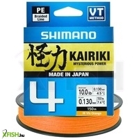 Shimano Line Kairiki 4 Fonott Zsinór Narancssárga 150m 0,10mm 6,8Kg