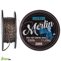 Kryston Merlin Fast Sinking Supple Braid Fonott Előkezsinór 35Lbs 20M Dark Silt Sötét Iszap