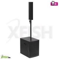 sal pas10w43s professzionális oszlopsugárzó hangrendszer, max. 800 w, 25cm mélysugárzó, 4x3” szélessávú satellit hangszóró, aktív zenekari hangdoboz, bluetooth, fém állvány