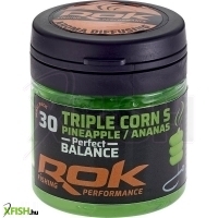 Rok Fishing Triple Corn Balanszírozott Dippelt műkukorica Zöld Pineapple S 30 db/doboz
