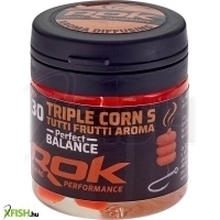 Rok Fishing Triple Corn Balanszírozott Dippelt műkukorica Narancssárga Tutti frutti S 30 db/doboz