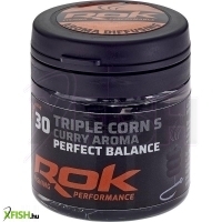 Rok Fishing Triple Corn Balanszírozott Dippelt műkukorica Fekete Curry S 30 db/doboz