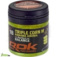 Rok Fishing Triple Corn Balanszírozott Dippelt műkukorica Sárga Banana M 18 db/doboz