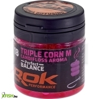 Rok Fishing Triple Corn Balanszírozott Dippelt műkukorica Pink Sweet sugar M 18 db/doboz