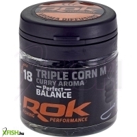 Rok Fishing Triple Corn Balanszírozott Dippelt műkukorica Fekete Curry M 18 db/doboz