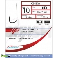 Mistrall Shiro Chika Red Piros Előkötött Horog 50cm 0,10mm 14-es 10db/csomag