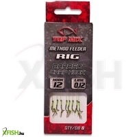 Top Mix Method Feeder Rig Előkötött Horog Csalitüskével 12-es 8db/csomag