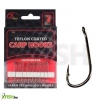Zfish Teflon Hooks Long Shank Hosszú szárú Pontyozó horog méret 8 10 db/csomag
