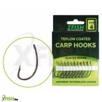 Zfish Teflon Hooks Curved Shank Pontyozó horog méret 6 10 db/csomag