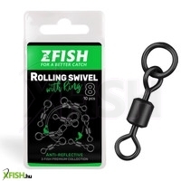 Zfish Rolling Swivel With Ring Black Hengeres Forgó Karikával 8-as 26Kg 10db/csomag