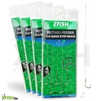 Zfish Method Feeder Rig Fonott Zsinóros Ekőkötött Horog 12-es 5 db/csomag