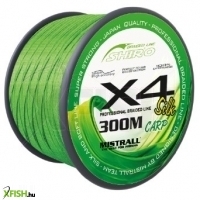 Mistrall Shiro Silk Braided Line X4 Fonott pontyozó zsinór - Green carp Zöld 300M 0,23 mm 23,60 kg
