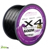 Mistrall Shiro Silk Braided Line X4 Fonott pontyozó zsinór - Black carp Fekete 600M 0,36 mm 38,90