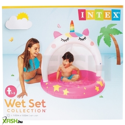 Intex bébi medence árnyékolóval egyszarvú 1. 02mx1. 02m