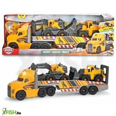 Dickie: Volvo munkagép szállító Mack kamion - 70 cm