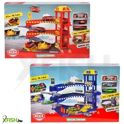 Dickie: Parkolóház játékszett vészhelyzeti járműveknek - többféle