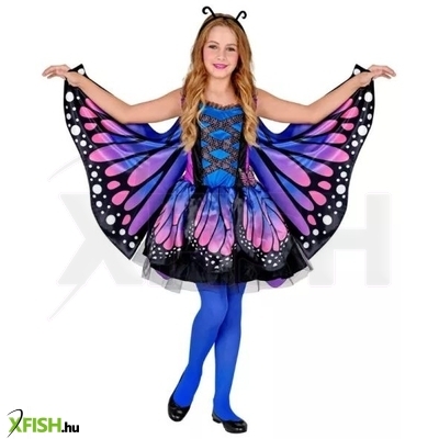 Kék pillangó jelmez szárnyakkal - 116 cm