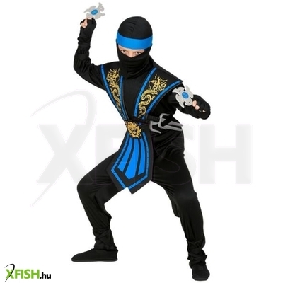 Kék harcos Ninja jelmez fegyverekkel - 140 cm