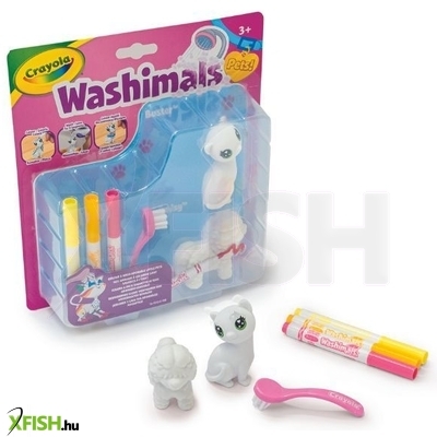 Crayola Washimals: Kimosható kutya és cica figura szett - 2 db-os