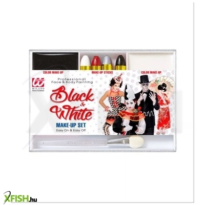 Fekete-fehér arcfestő készlet applikátorral