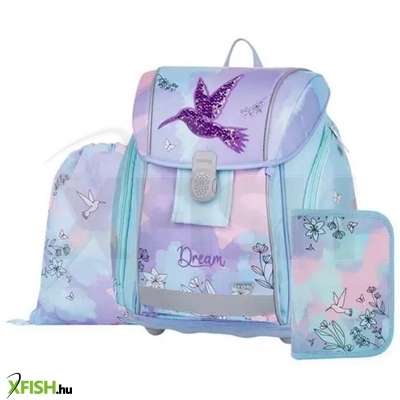Kolibri mintás prémium iskolatáska szett - 3 részes