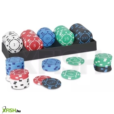 Póker-zseton készlet – 100 darabos