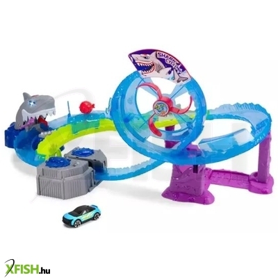 Dickie: Nagy fehér cápa autópálya játékszett fény- és hanghatásokkal - 80 cm