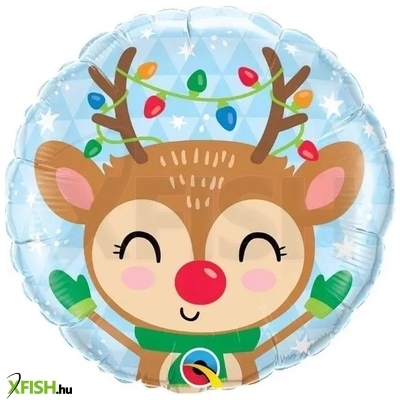 Szarvas mintás fólia lufi - 45 cm