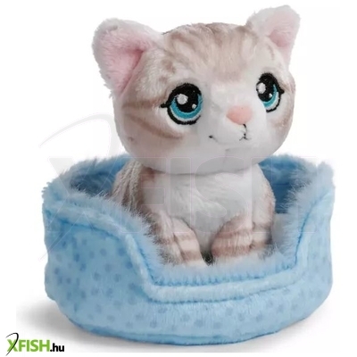 Nici Green: Csíkos cica plüssfigura kosárban - 12 cm