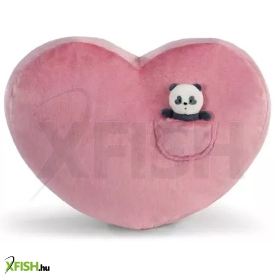 Nici Green: Love panda szívalakú plüsspárna pandával