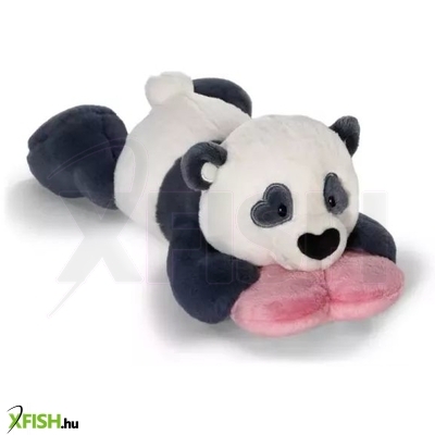 Nici Green: Love panda plüssfigura szívvel - fekvő