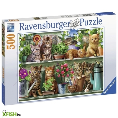 Ravensburger puzzle 500 db - cicák a polcon