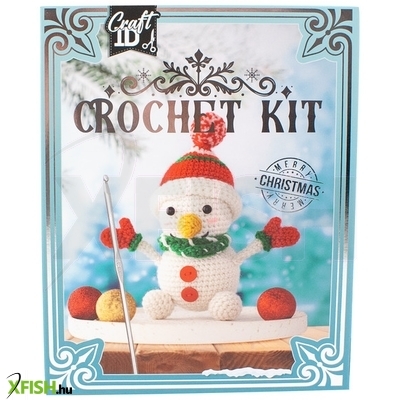 Grafix karácsonyi horgoló szett hóember figura 16x9x18 cm