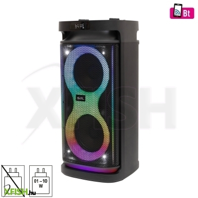 Sal par2100bt party hangdoboz, 80w, beépített akkumulátor és LED fénnyel, bluetooth, aux és mikrofon bemenetek, 2-utas, 3 hangszóró