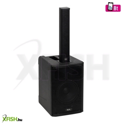 Sal pas8w42s professzionális oszlopsugárzó hangrendszer, max. 600 w, 20cm mélysugárzó, 4x2” szélessávú szatellit hangszóró, aktív zenekari hangdoboz, bluetooth, állvány