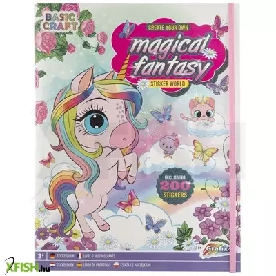 Grafix - varázslatos fantázia matricaalbum + 200 matrica - 20 oldal, 33 X 25 cm-es méret