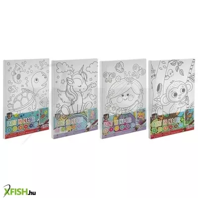 Grafix - fess számok szerint, 4 féle - 29, 7 X 19, 5 cm ecsettel + 6 festékkel