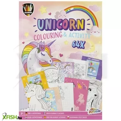 grafix - színező- és foglalkoztatókönyv a4 unikornis, 64 oldal