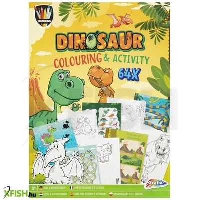 Grafix - színező- és foglalkoztatókönyv a4 dino, 64 oldal