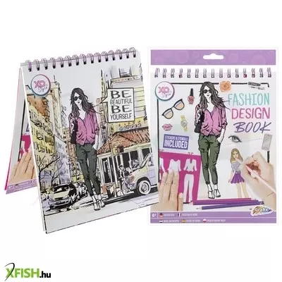 Grafix - divattervező könyv 36 lap +5 sablon +matricák