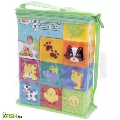 Little hero állatos puha építőkocka 9 darabos készlet