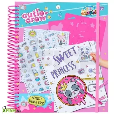 slammer cutie crew foglalkoztató füzet sablonnal, matricákkal ceruzákkal