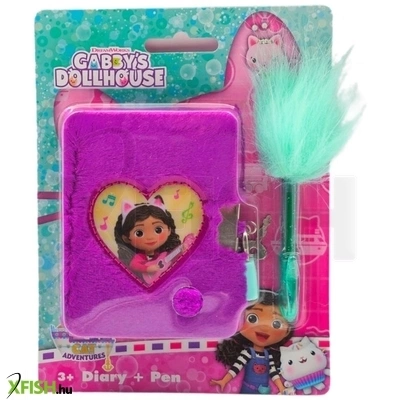 Slammer plüss napló lakattal és toll, gabi babaháza