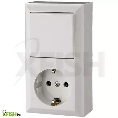 Gao 0314h business line ip20 földelt aljzat és váltókapcsoló, csatlakozóaljzat és váltókapcsoló kombináció, beltéri, 230 v~ / 50 hz / 16/10 a, fehér