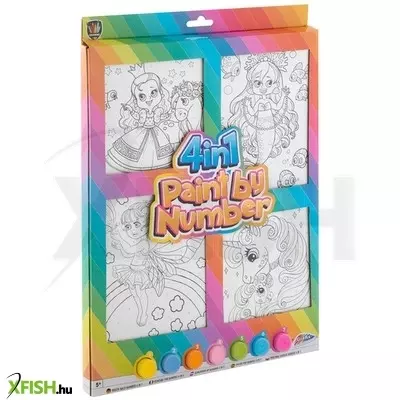 Grafix fess számok szerint 4in1 lányoknak 7festék 2 ecset