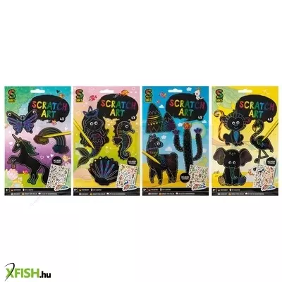 Grafix csináld magad állatos képkarcoló 4 db /csomag, kaparó tollal, 4 féle