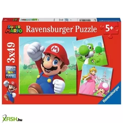 Ravensburger puzzle 3x49 db - super mario